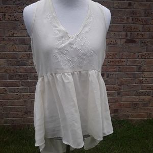 southwestern print high low cut out back tunic